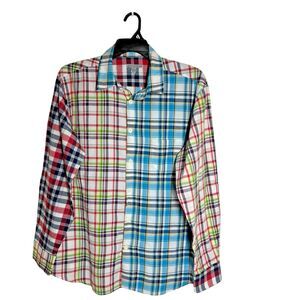 Martin Gordon Colorful Plaid Button Up Long Sleeve Casual Shirt L Country